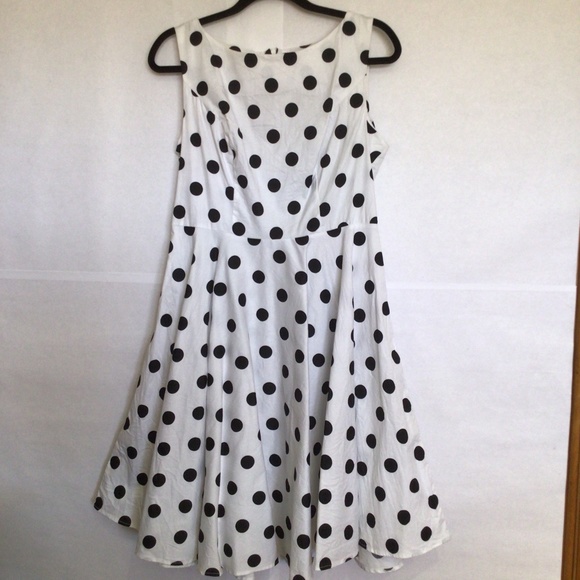 White with Black polka dot Dress - Picture 1 of 6